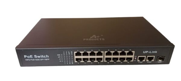 POE SWITCH 16 PORT + 2 UPLINK + 1 SFP GIGA