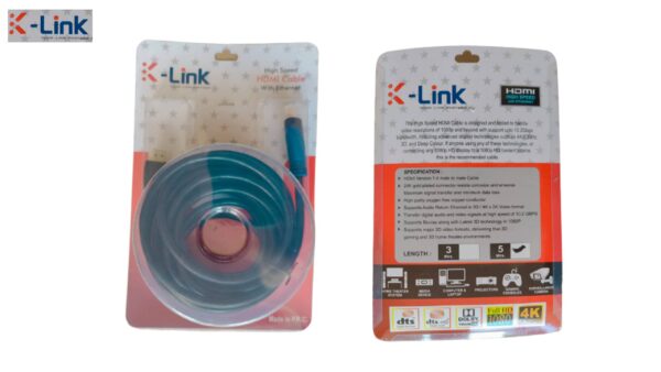 K-LINK 5 MTR HDMI TO HDMI CABLE (Pack of 1)