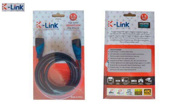 K-LINK 1.5 MTR HDMI TO HDMI CABLE (Pack of 1)