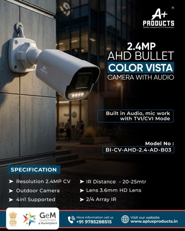 A+ PRODUCTS 2.4MP HD COLOR VIEW BULLET CAMERA 3.6MM WITH AUDIO