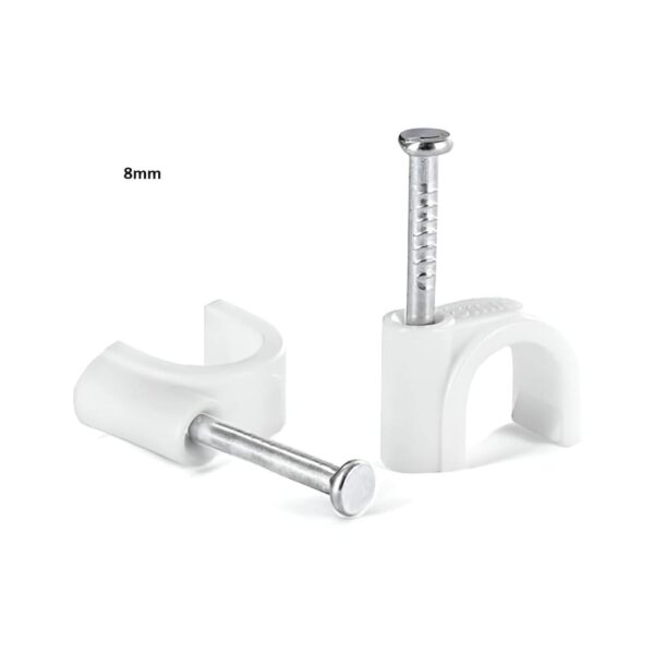 CABLE CLIPS 8MM 100 PCS WITH METAL NAILS