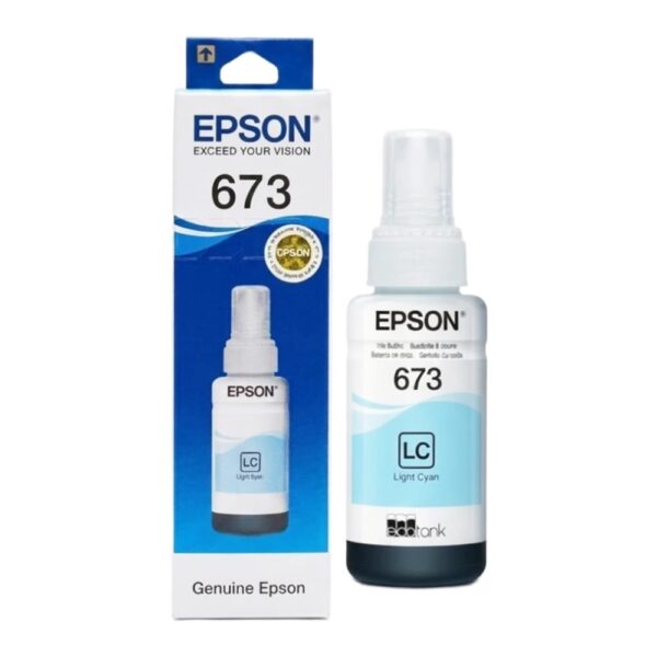 EPSON 673 LIGHT CYAN GENUINE INKJET INK BOTTLE 70ML
