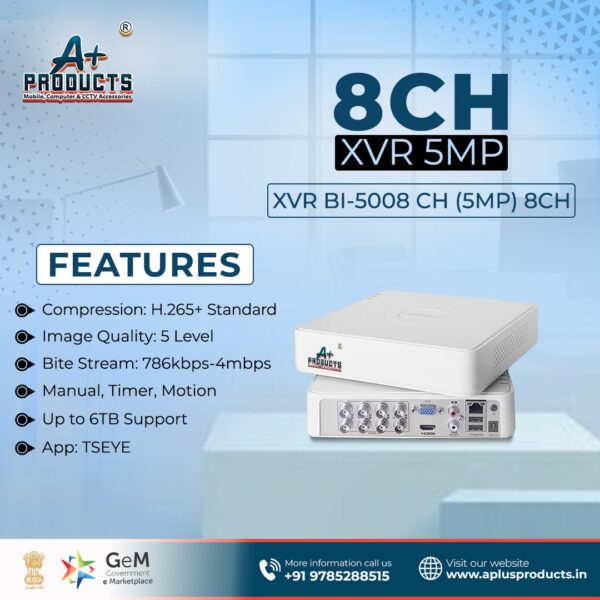 A+ Products 8ch XVR upto 5MP support