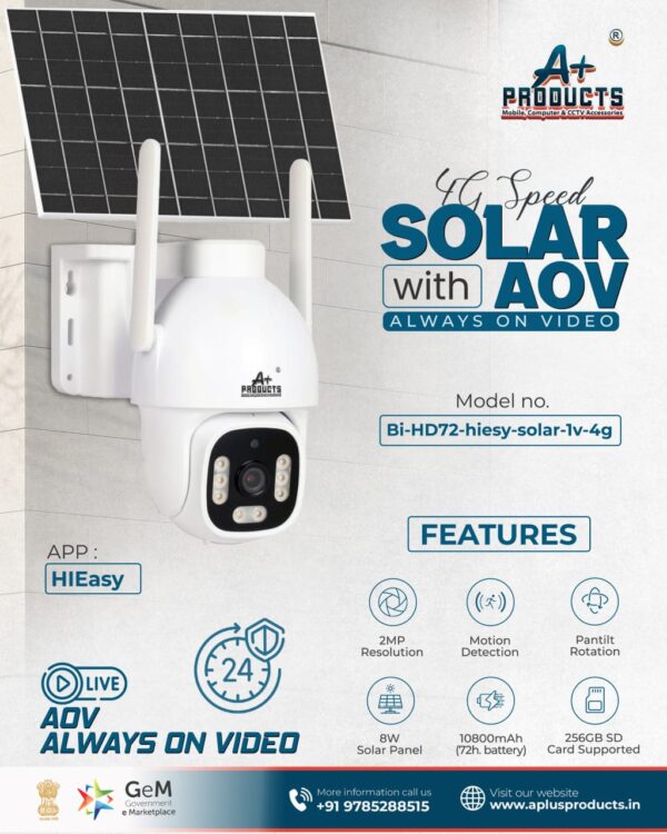 A+Products 2MP 4G PT Solar Camera With Always On Video
