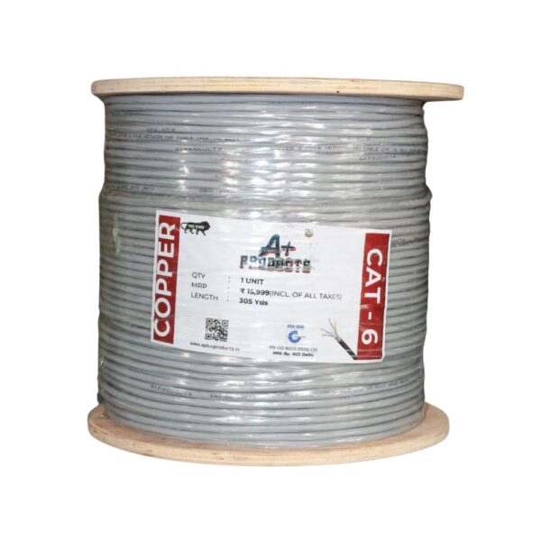 A+ PRODUCTS CAT6 LAN CABLE COPPER INDOOR 305Y GRAY (0.45MM)