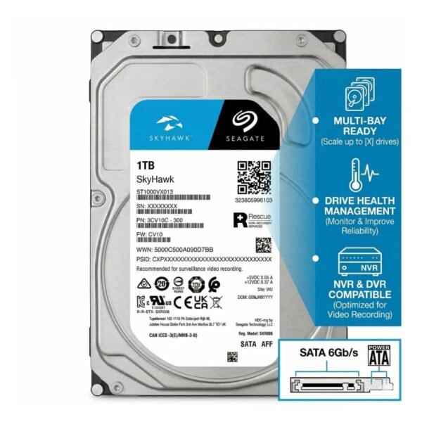 SEAGATE SURVEILLANCE HARD DISK SKY HAWK 1TB SATA 3.5 INCH