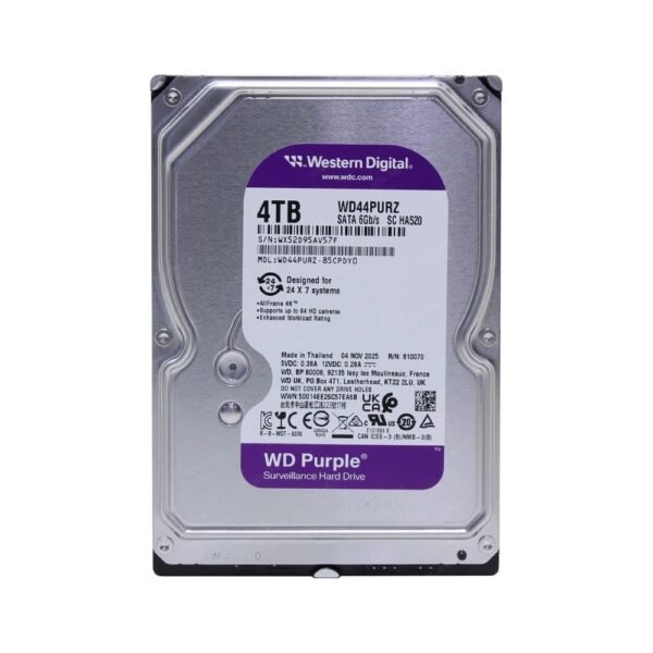 WD SURVEILLANCE HARD DISK 4TB PURPLE SATA 3.5 INCH