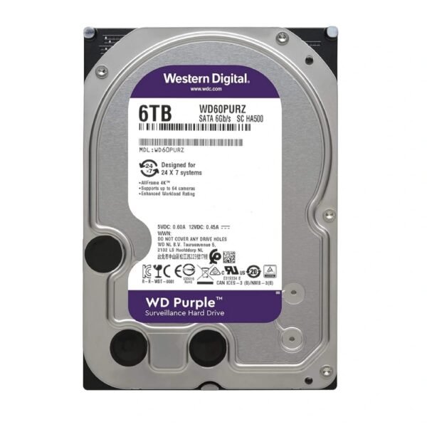 WD SURVEILLANCE HARD DISK 6TB PURPLE SATA 3.5 INCH