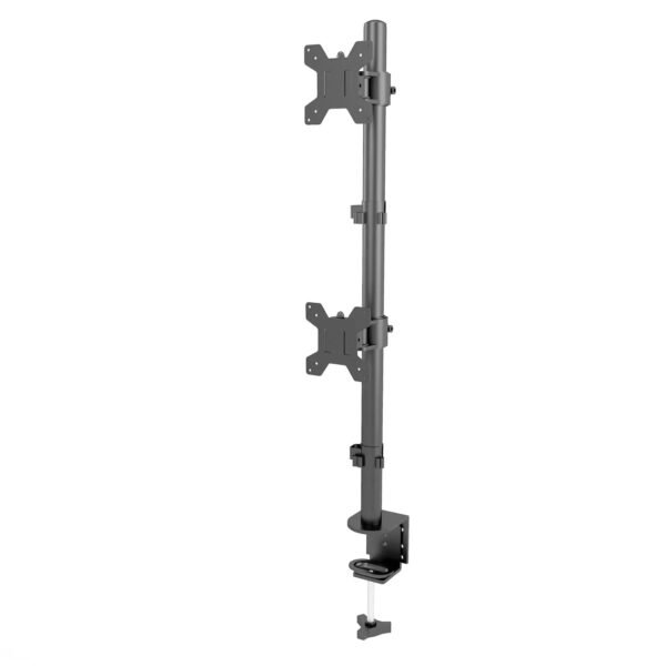 LED MONITOR MOUNT STAND FOR 2 LED WITH TABLE CLAMP HEIGHT WITH ADJUSTABLE - STEEL