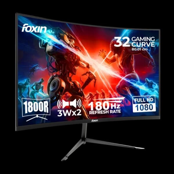 FOXIN LED MONITOR 32" CURVED FHD IPS 200HZ WITH HDMI | DP | SPEAKER (PHANTOM 32)